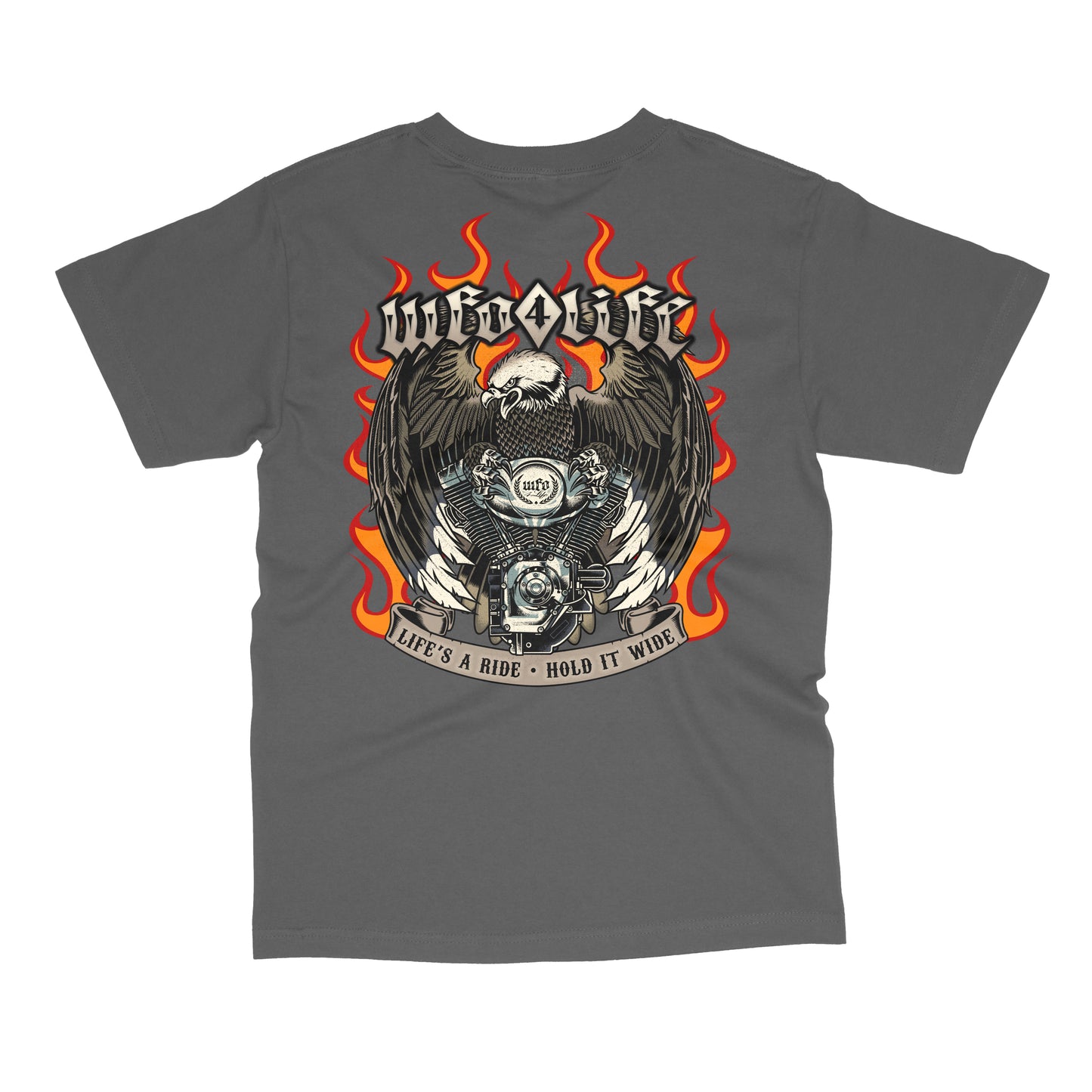 WFO 4 LIFE ™ - "Life's A Ride, Hold it Wide" T-Shirt - Grey