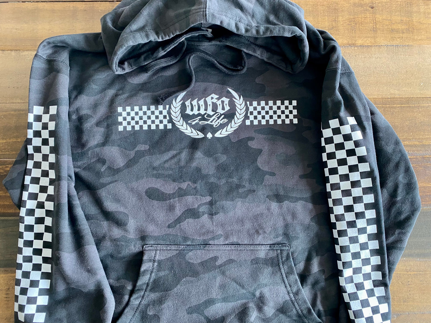 WFO 4 LIFE ™ - "Checker OG Trademark" Black/Grey camo - Hoodie