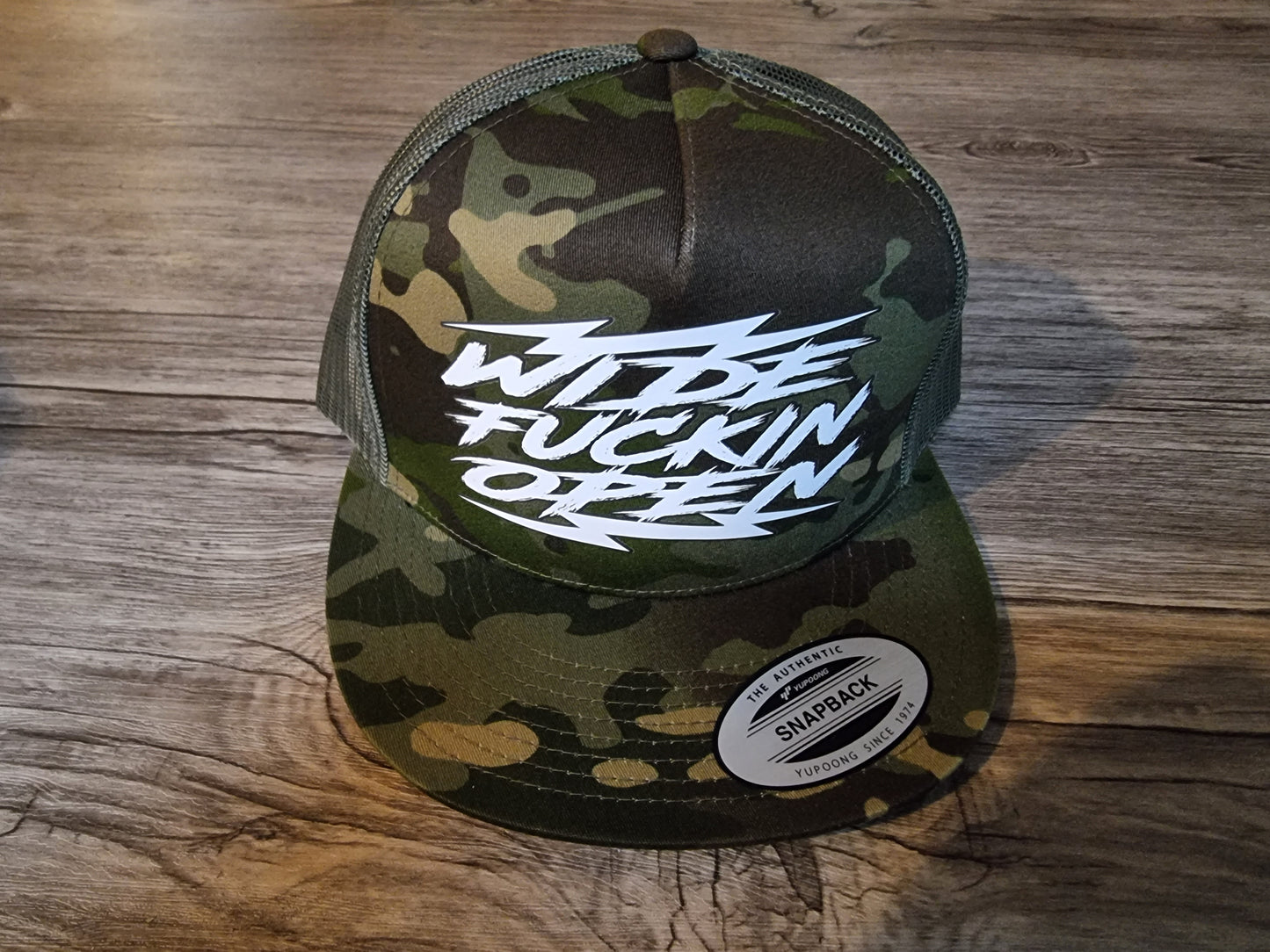 WFO 4 LIFE ™ - "Wide Fuckin Open" Snapback Hat - Flat Bill - 6 Color Options