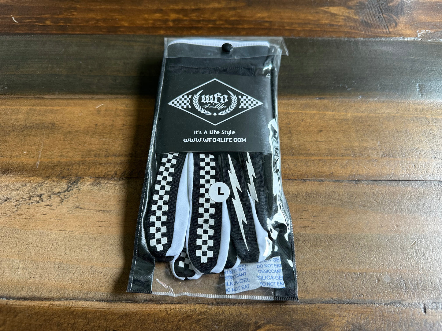 WFO 4 LIFE ™ - NEW - Moto X Style Gloves "Checkered Bolt" - Black