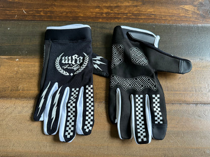 WFO 4 LIFE ™ - NEW - Moto X Style Gloves "Checkered Bolt" - Black