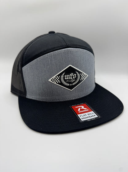 WFO 4 LIFE ™ - "Checker Trademark" 7 Panel Mesh Snapback Hat - Flat Bill - 4 Color Options