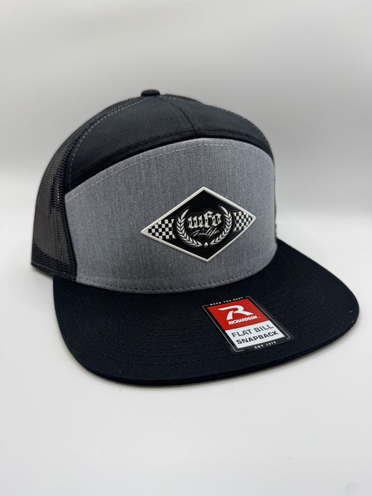 WFO 4 LIFE ™ - "Checker Trademark" 7 Panel Mesh Snapback Hat - Flat Bill - 4 Color Options