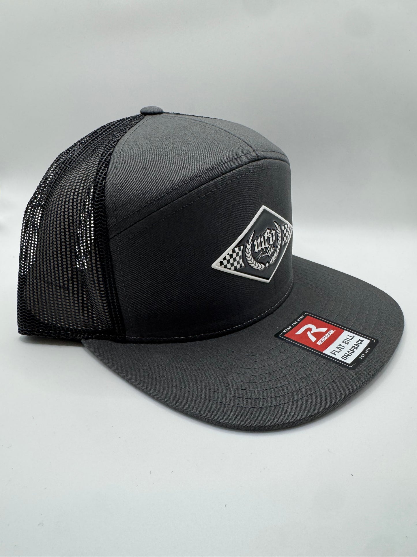 WFO 4 LIFE ™ - "Checker Trademark" 7 Panel Mesh Snapback Hat - Flat Bill - 4 Color Options