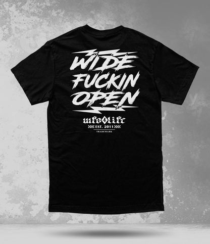 WFO 4 LIFE ™ - "Wide Fuckin Open" T-Shirt - PREMIUM - BLACK