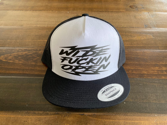 WFO 4 LIFE ™ - "Wide Fuckin Open" Snapback Hat - Flat Bill - 6 Color Options