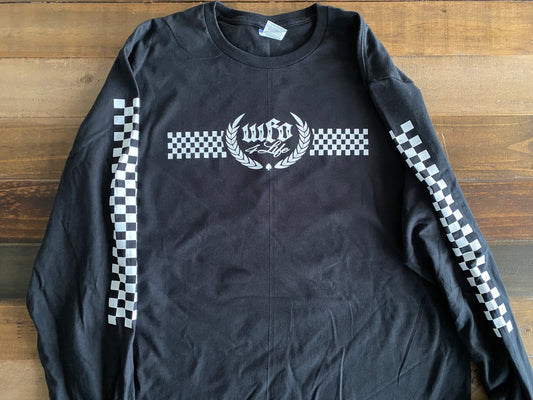 WFO 4 LIFE ™ - "Checker OG Trademark" - Black Long Sleeve T-Shirt