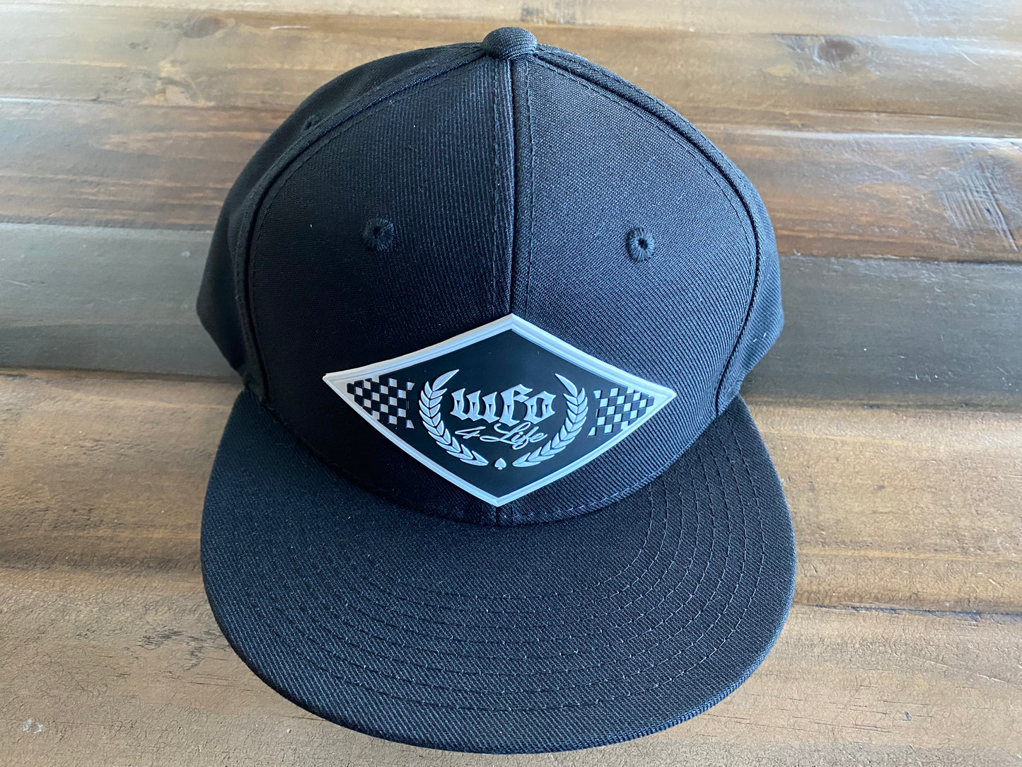 WFO 4 LIFE ™ - "Checker Trademark" - Non Mesh Snapback Hat -Black