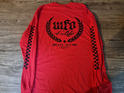 WFO 4 LIFE ™ - "Checker OG Trademark" - Red - Long Sleeve T-Shirt