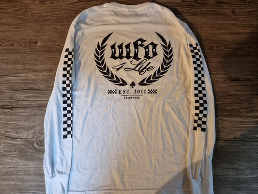 WFO 4 LIFE ™ - "Checker OG Trademark" - White - Long Sleeve T-Shirt