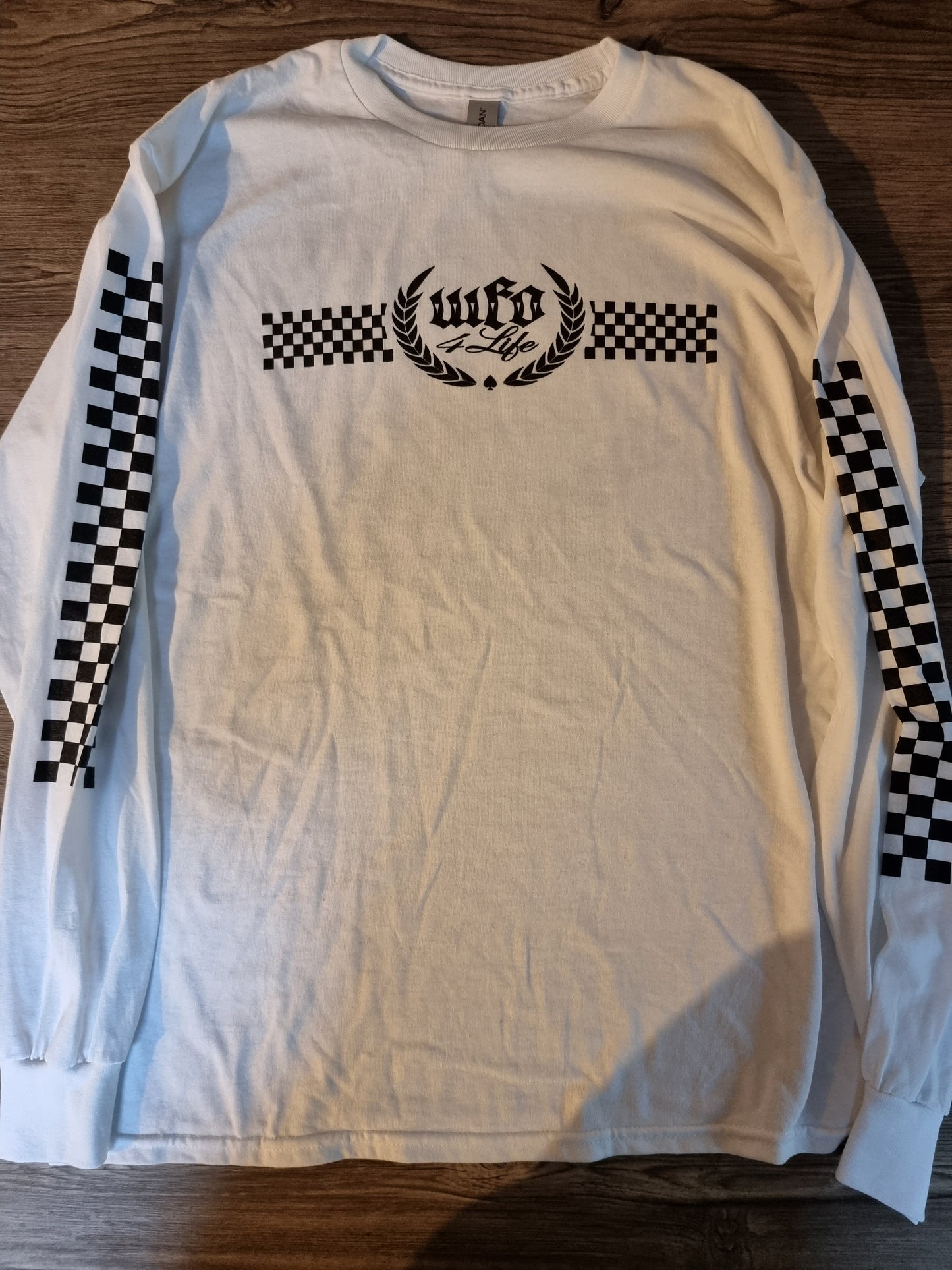 WFO 4 LIFE ™ - "Checker OG Trademark" - White - Long Sleeve T-Shirt